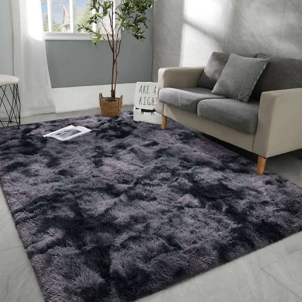 VIKAMA Tie-dye Carpet Living Room Coffee Table Cushion Shaggy Washable Bedroom Modern Scandinavian Soft Cozy Mat Home Decor Rug W260226
