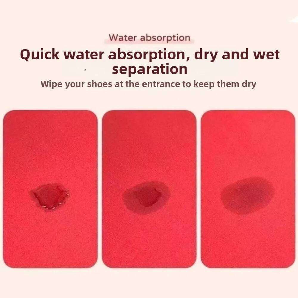 Pattern New Non-slip Door Carpet Water Absorption Festive Red Year of The Horse Bath Mat Home Decorations W260226