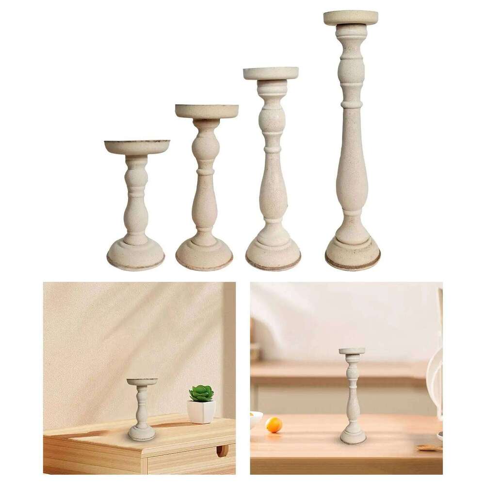 Wooden Candlestick Stand Photo Props Decoration Candelabra Centerpiece Craft Candle Holder Roman Pillar for Wedding Living Room W260226