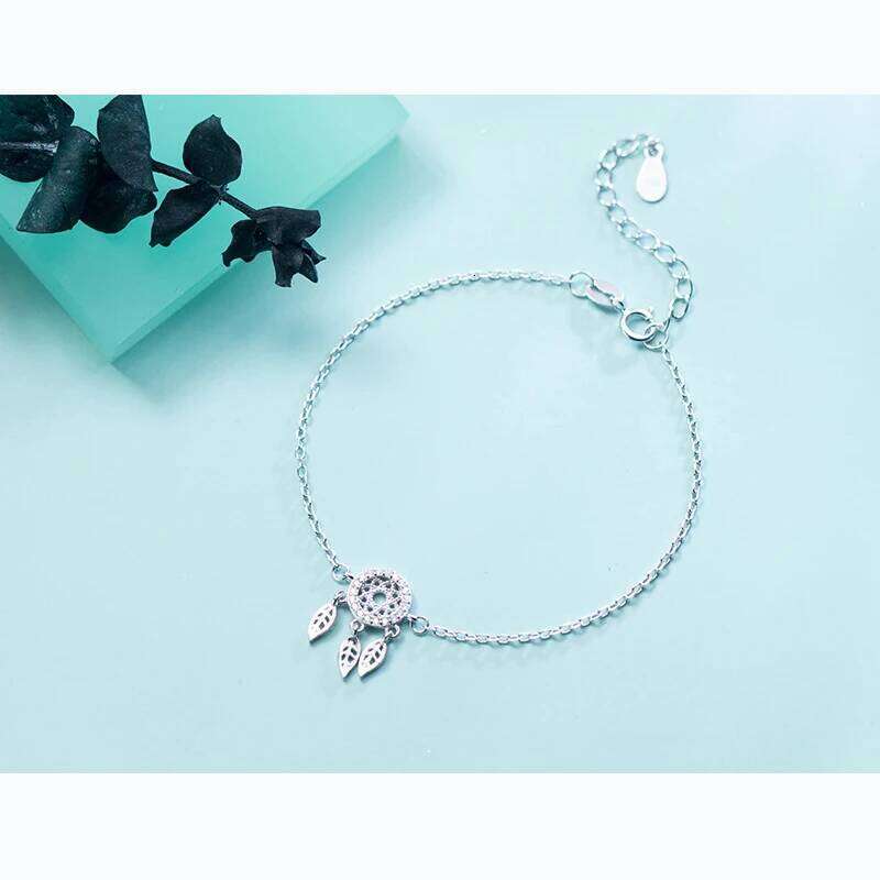 Modian Hot Sale Dreamcatcher Leaves Sterling Silver 925 for Women Fashion Link Chain Bracelet Wedding Gift Fine Jewelry Z260225