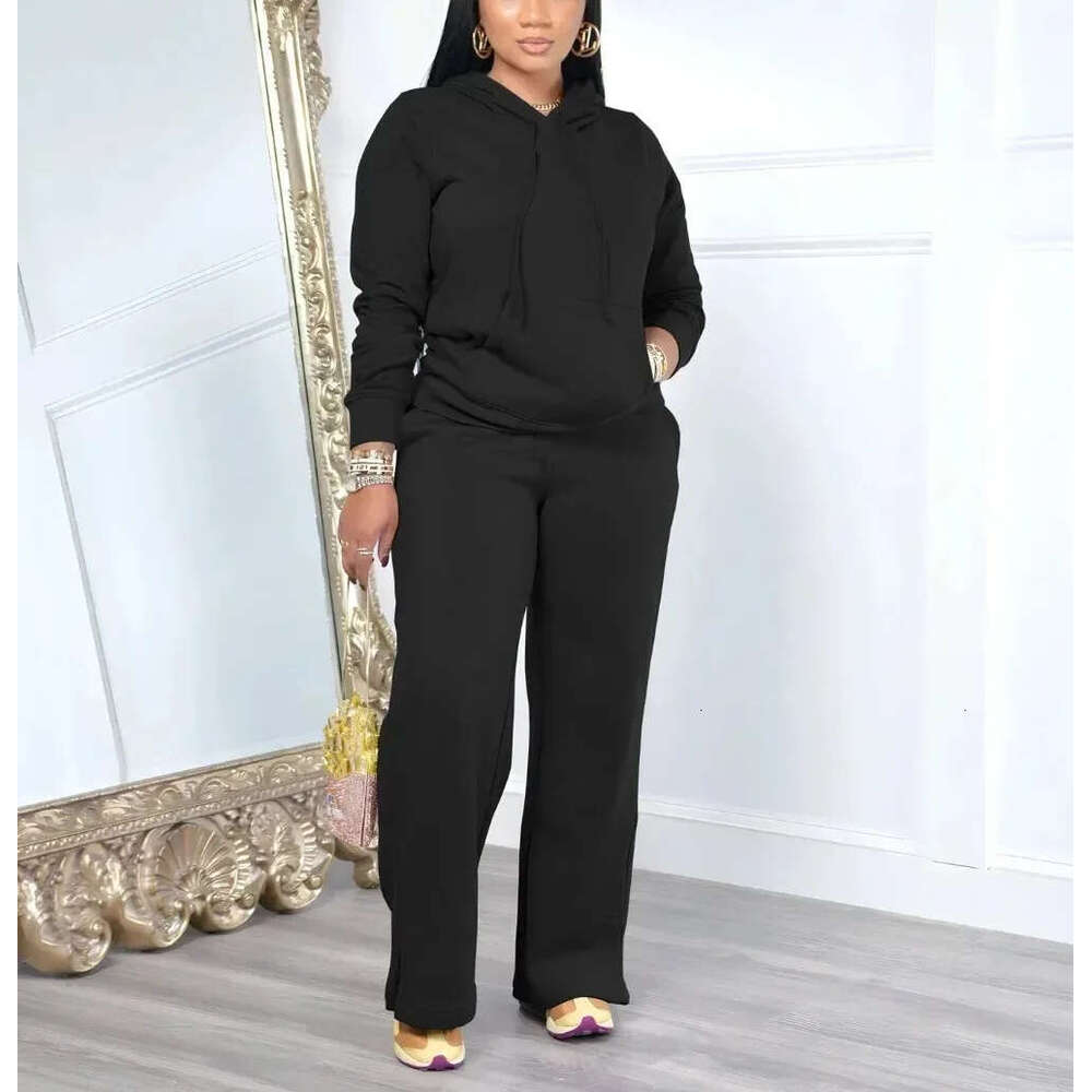 Women's wool sportswear hooded sweatshirt autumn/winter casual sports pants two-piece set 2026