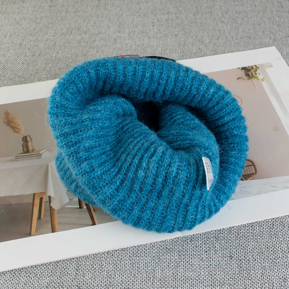 Cute Cat Ear Knitted Hat for Women Autumn and Winter Warmth Large Head Circumference Face Slimming Cartoon Cat Glasses Ear Protection Yarn Hat S260225