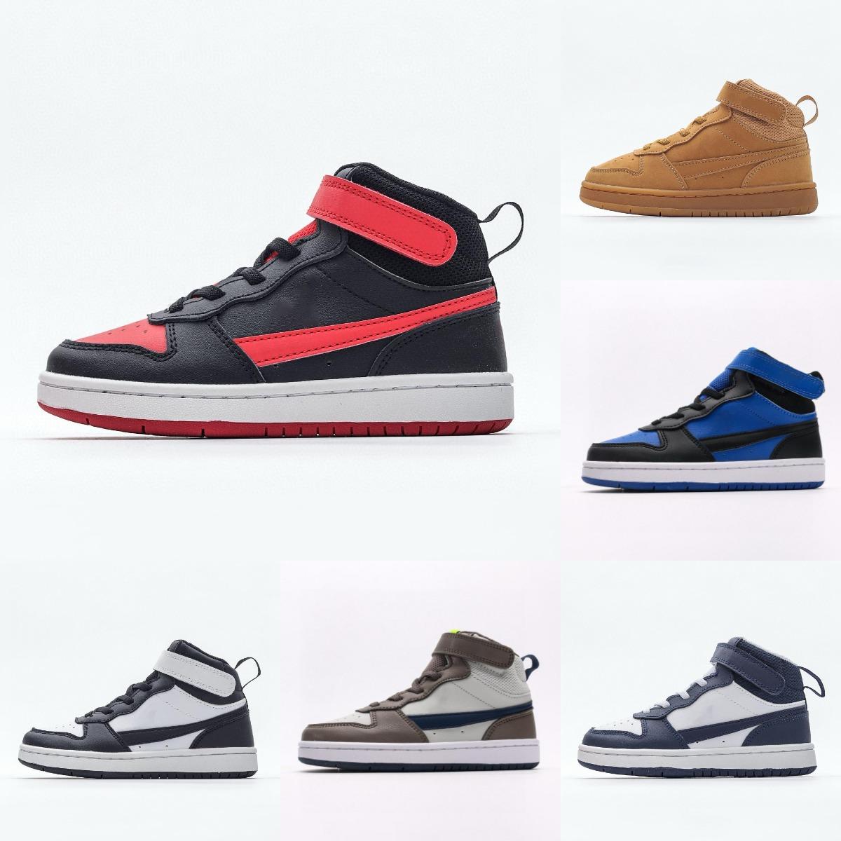 Kids Shoes Athletic Outdoor Trainers Basketball Shoes 1s Baby Kid Designer Boy Girls Kids Sneakers Bred Black White Blue Brown Children