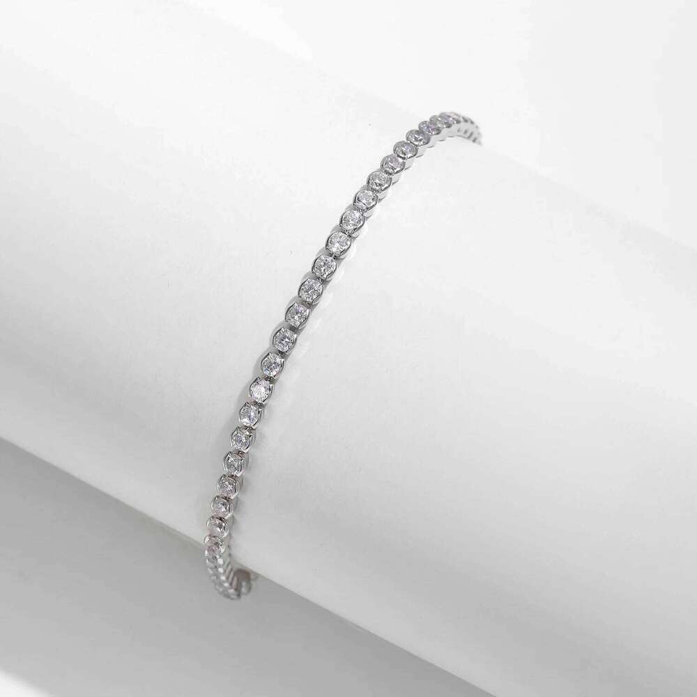 MODIAN 925 Sterling Silver Sparkling CZ Tennis Round Zirconia Platinum Plated Bracelet For Women Fine Jewelry Gift Z260225