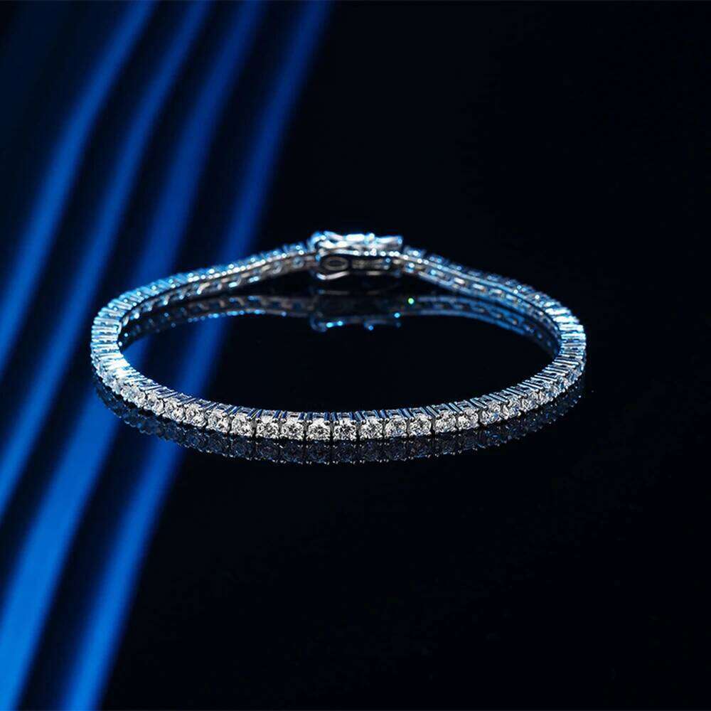OEVAS each 0.06ct 2.5mm Full Moissanite Diamond Tennis bracelet For Women S925 Silver Chain Party Sparkling Fine Jewelry Gift Z260225