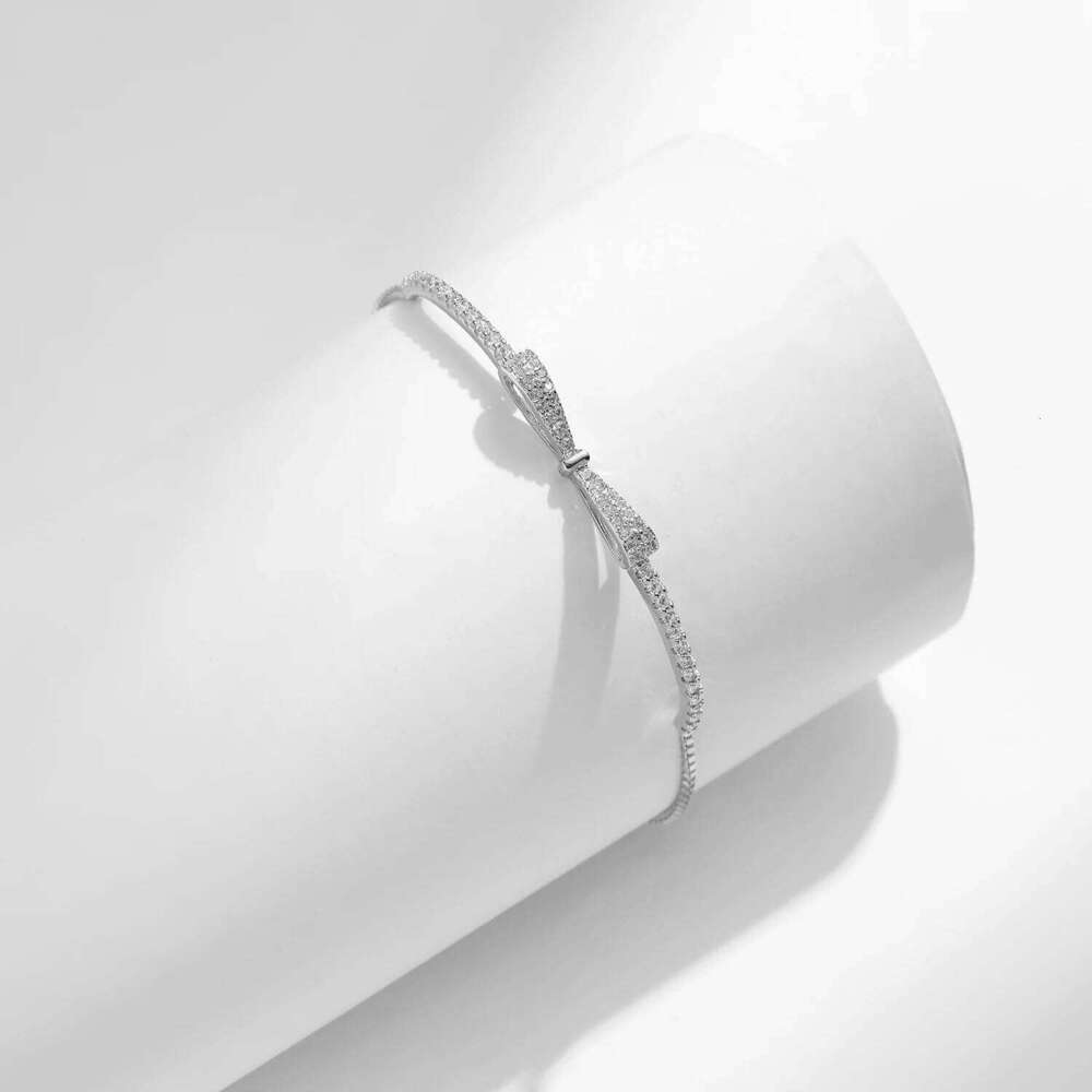 MODIAN 925 Sterling Silver Sparkling Zirconia Bowknot Bracelet Luxury Charm Adjustable Chain Link For Women Fashion Fine Jewelry Z260225