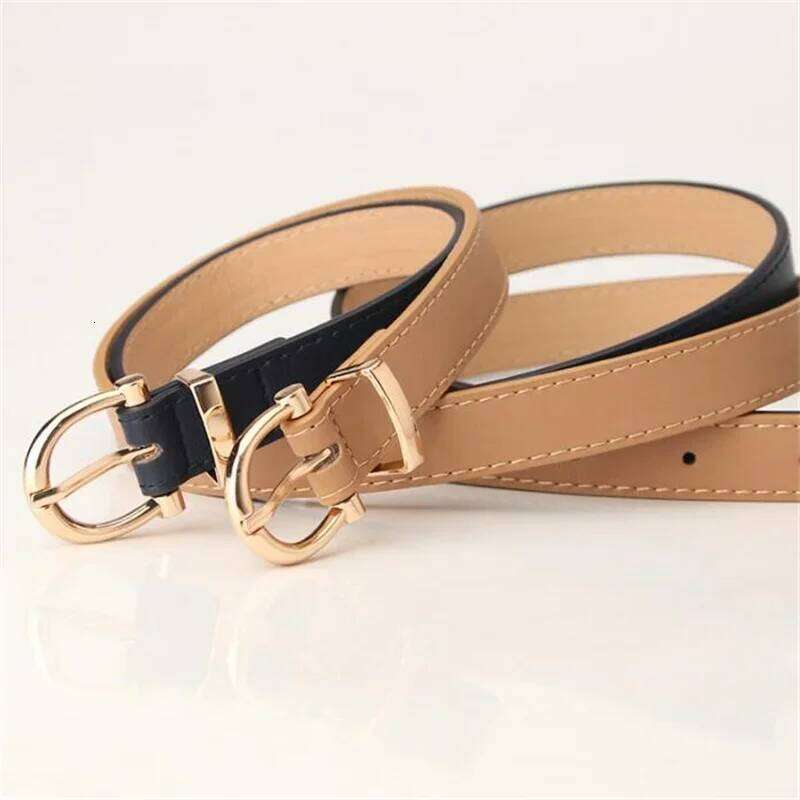 Women New PU Leather Simple Metal Buckle Belt Girls Dress Jean Pants Waistband Belts for Lady Luxury Designer Brand Y260225