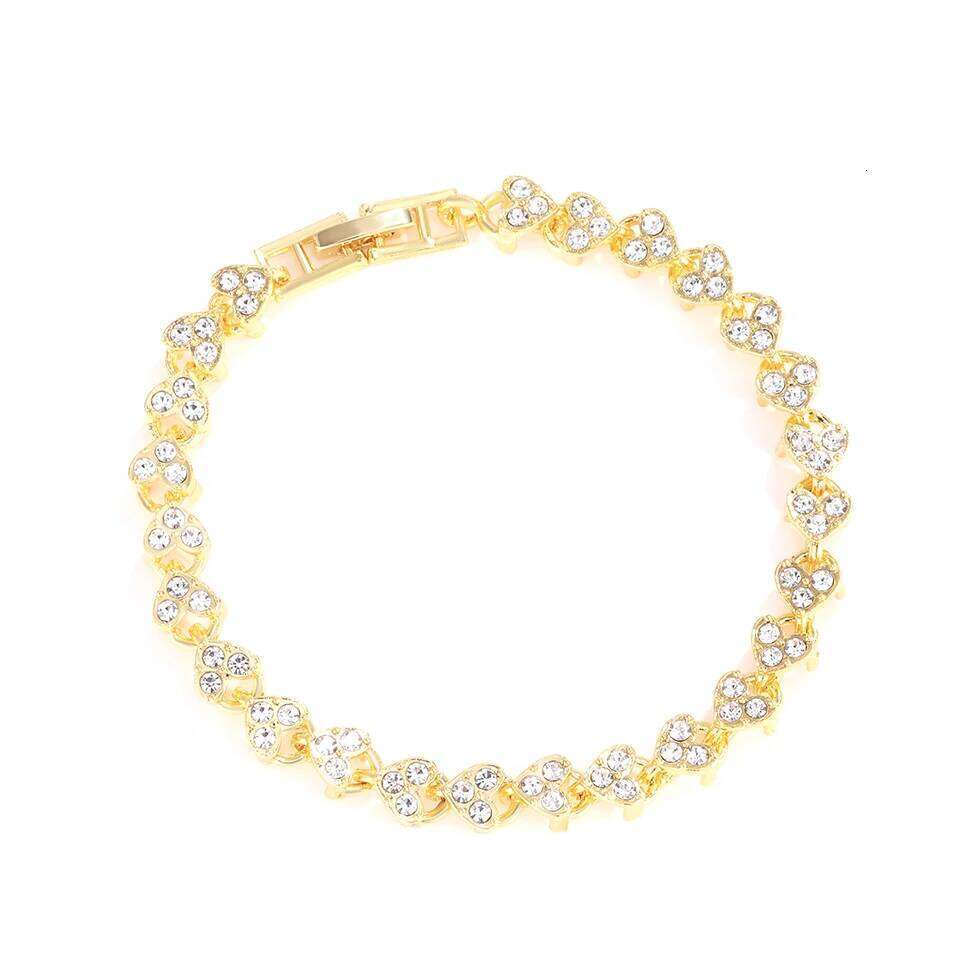 ZAKOL Crystal Rhinestone Heart Tennis Bracelet Encrusted Simple Wedding Jewelry for Women Men Valentine's Day Gift Z260225