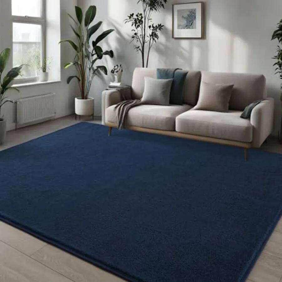Area Rugs for Bedroom Living Room 6x9 Navy Blue Thickened Memory-Foam Indoor Carpets Modern Aesthetic Minimalist Super Soft Com W260226