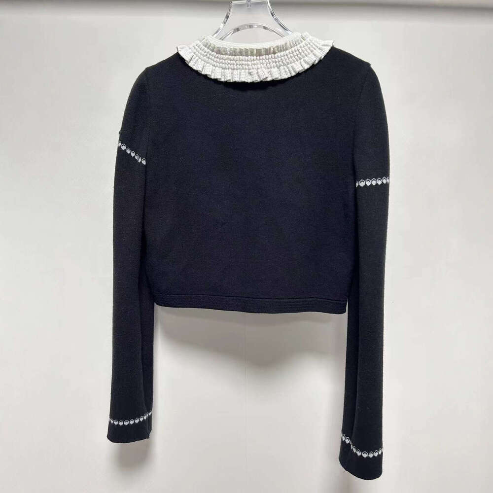 2026 Bow Doll Collar Embroidered Style Knitted Cardigan Autumn/Winter Women's Sweater Top