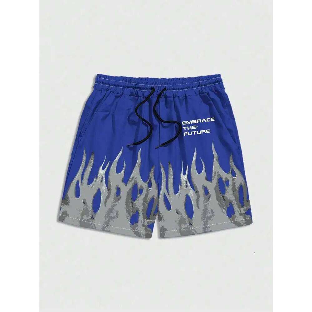 New Men's Summer Loose 3D Casual Flame Letter Printing Harajuku Sports Quick Drying Shorts H260226 - view 3