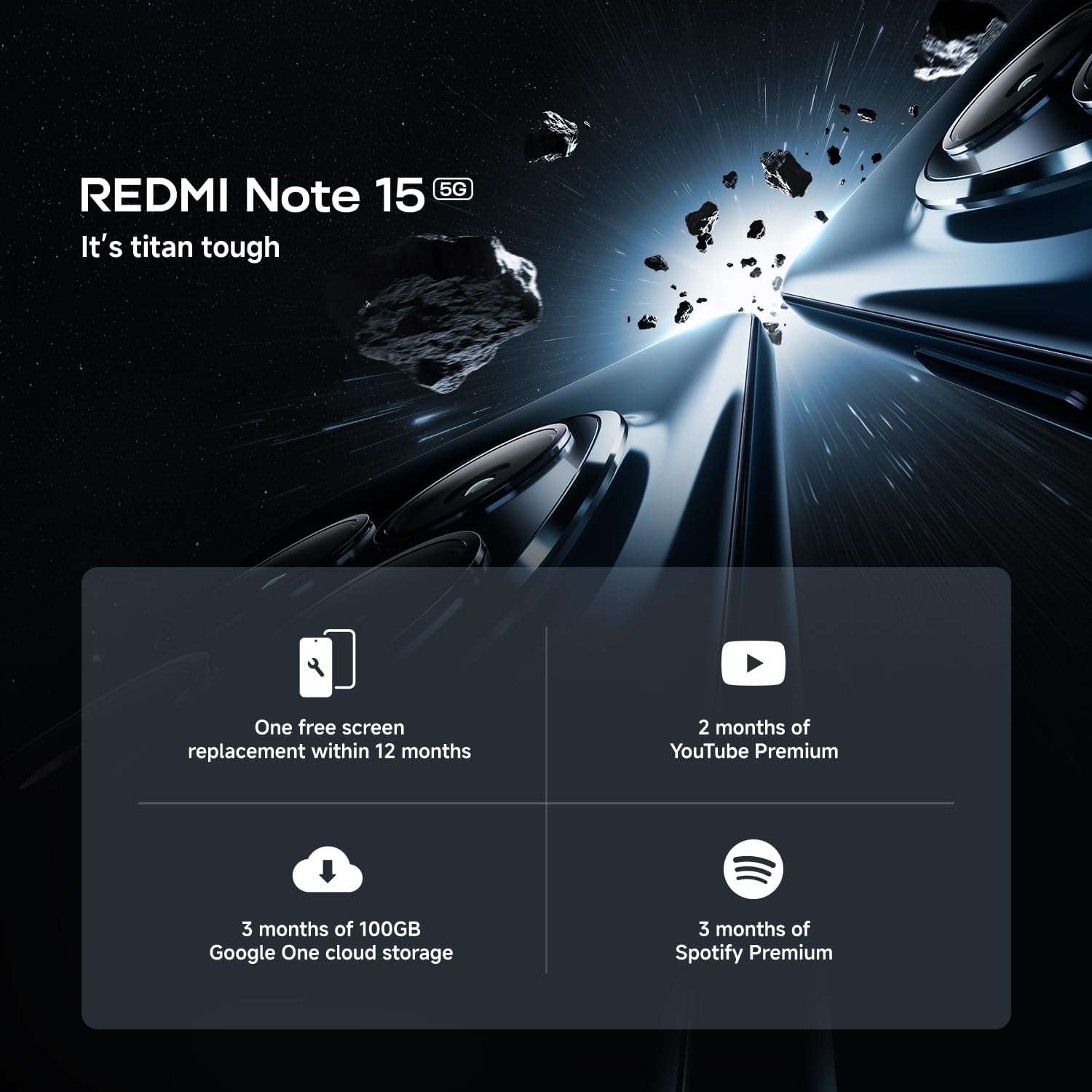 Xiaomi Redmi Note 15 5G 8+256GB 6.77 inches Smartphone Android 15 Octa-core 1080 x 2392 pixels 108 MP + 8 MP + 20 MP Si/C Li-Ion 5520 mAh