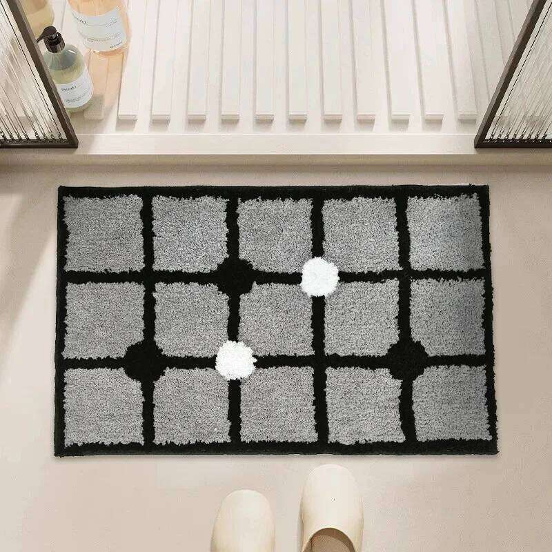 VIKAMA Rug- Flannel Soft Toilet Door Entrance Floor Mat - Bathroom Sink Area Carpet Home Decoration W260226