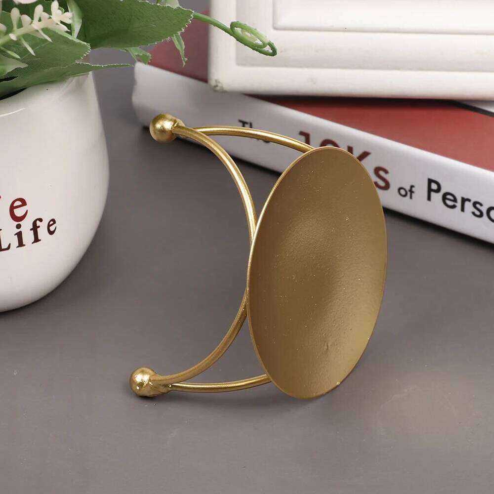 Iron Black Gold Plated Candle Holders Pillar Metal Plate For Wedding Party Festival Portavelas Candelabra Art Gift Home Decor W260226