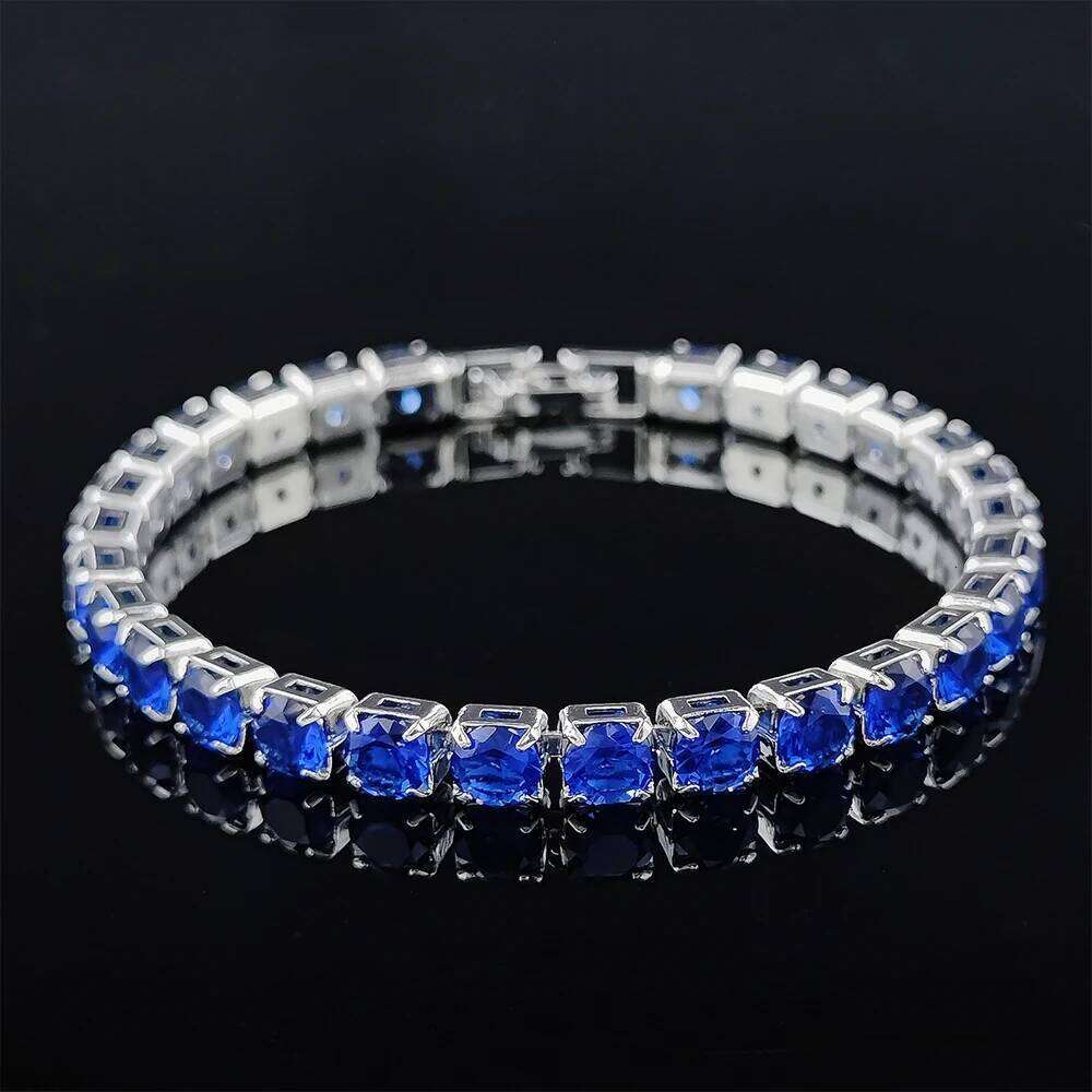 2024 New Arrival Luxury Round blue color on hand Bracelet Bangle For Women Anniversary Gift Jewelry Bulk Sell S5787 Z260225
