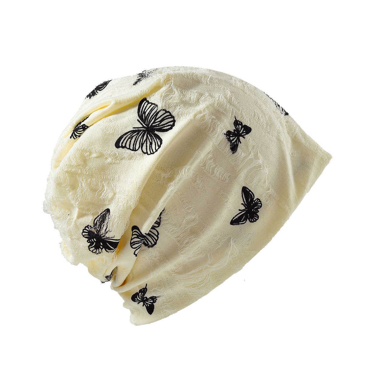 Unique butterfly print spring-summer thin hat for women ins-style headwrap stylish and versatile loose-fitting maternity hat S260225