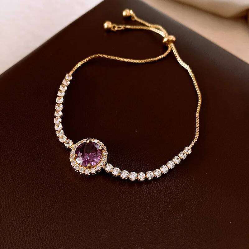 High-End Light Luxury Zircon Four-Petal Flower Bracelet for Women, Fashionable and Versatile Cross-Border Bracelet, Qixi Festival Jewelry, Yiwu Access