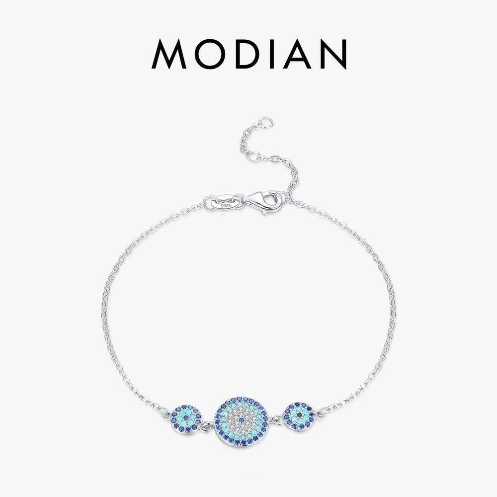 MODIAN Brand New 925 Sterling Silver Luxury Style Vintage Turquoise Charm Adjustable Link Chain Bracelet For Women Fine Jewelry Z260225