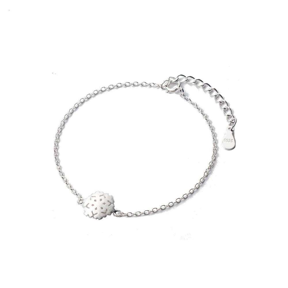 Modian 100% 925 Frosted Snowflake Simple For Women Chain Link Bracelet Adjustable Sterling Silver Jewelry Z260225