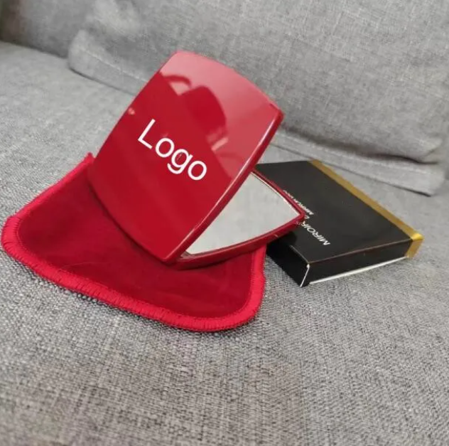 Mirror Double Facettes Double Mirror Makeup Mirror With dusk bag Compact Mirrors Makeup Tools