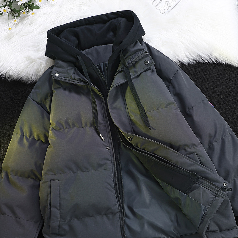Couple Style Layered Design Cotton Padded Jackets, Winter Outdoor Mountain Sports Loose Thickened Solid Color Casual Warm Men's Parkas