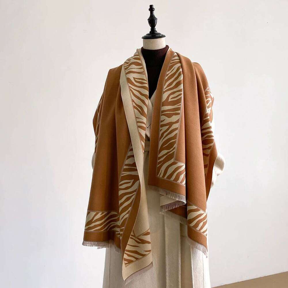 Luxury Brands New Streak Two-Sided Scarves Cashmere Soft Warm Fringe Pashmina Shawl Winter Coldproof Windproof Blanket Scarf Z260226