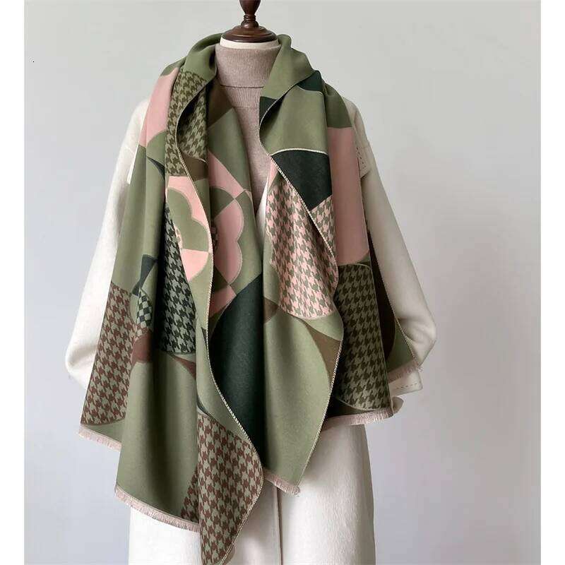 Luxury Winter Scarf Women Cashmere Warm Pashmina Brand Foulard Female Shawls Wraps Thick Soft Bufanda Poncho Scarves Stole 2024 Z260226