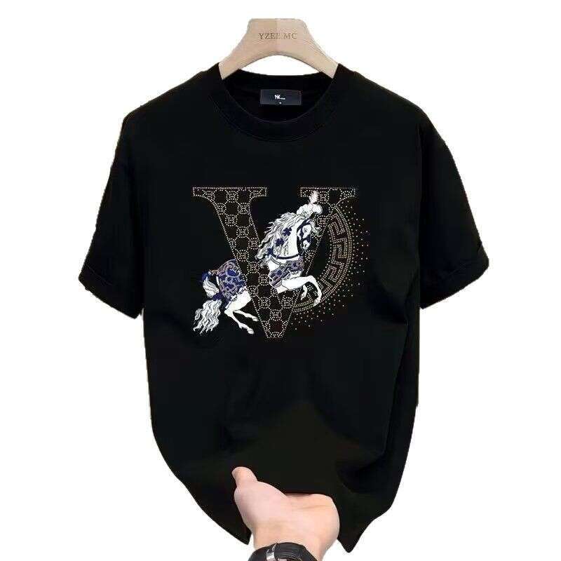 Mardi Hefxessdr Fashion, casual, loose and versatile men's trendy brand round neck T-shirt top is 100% pure cotton Unisex t shirts