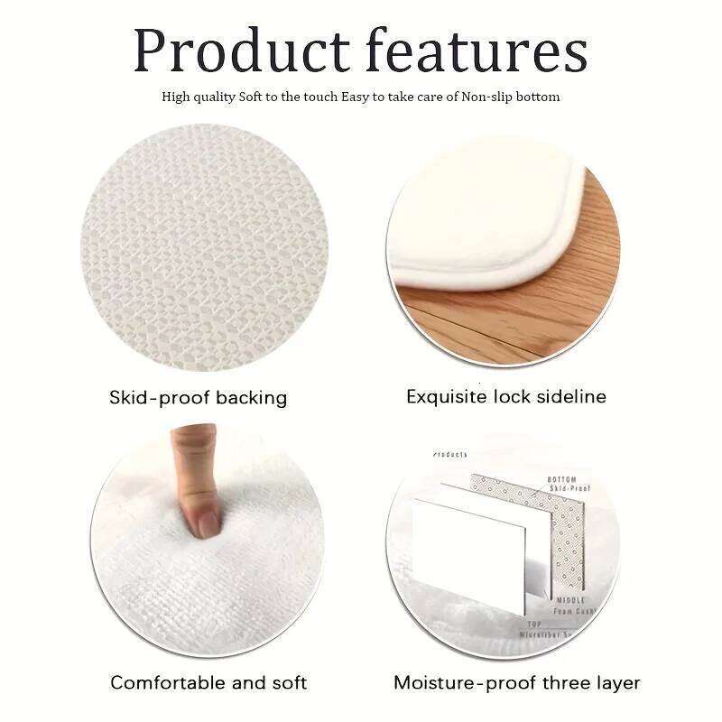 VIKAMA Cream Style High-End Desk Swivel Chair Carpet Anti-Slip And Wear-Resistant Floor Mat Home Decoration H260226