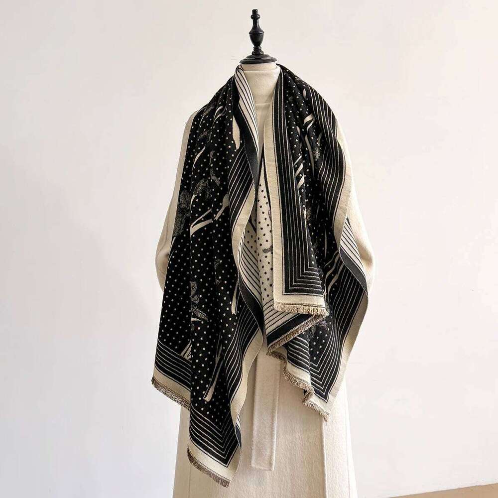 2025 Elegant Ladies' Jacquard Pashmina Cashmere Winter Thick Warm Two-Sided Shawl Coldproof Windproof Blanket Scarf Z260226