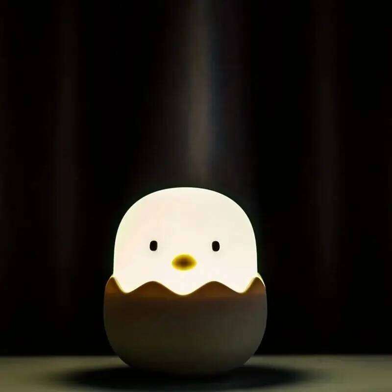 Cute LED Creative Silicone Eggshell Chicken Night Bedroom Accompanying Sleeping Light, Desktop Decorative Ornaments Lamp Z260227