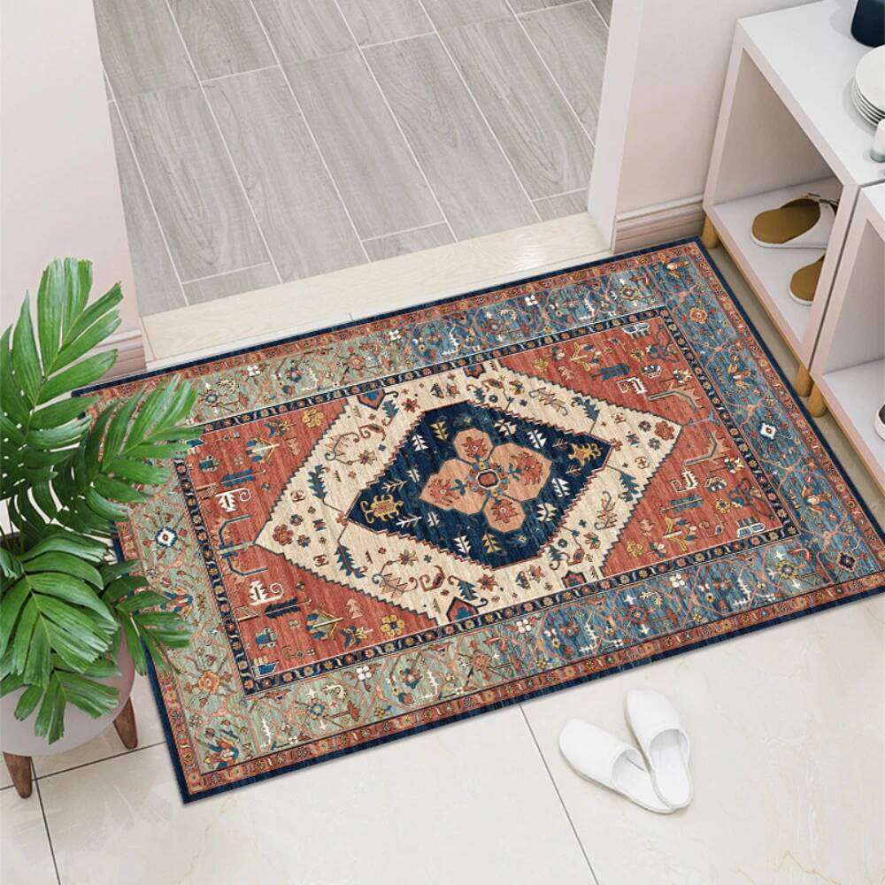 Vikamara Retro Bohemian Printed Floor Mat, Suitable For Use As a Decorative Carpet In Living Rooms, Kitchens And Corridors. H260226
