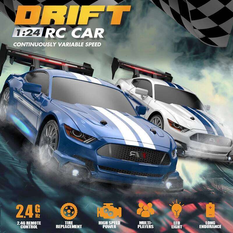 1: Remote Control Drift RC Car 4WD High Speed Racing Cars 2.4G Radio Controlled Vehicle Model Toy Gift for Kids Adults H260227