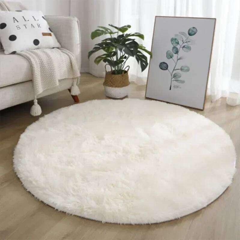Ultra Soft Plush Round Rug Mat - Fluffy White Carpet for Living Room, Home Decor Bedroomr, Bedroom and Kids Room H260226