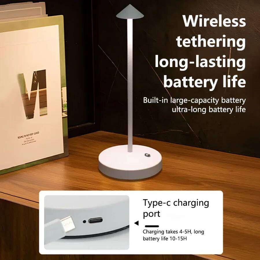 Rechargeable LED Table Touch Sensor Night Desk Lamp for Restaurant Hotel Bar Bedroom 3 Color Temperatures Stepless Dimming Z260227