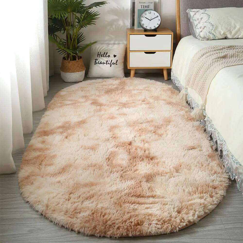 VIKAMA Soft Bedside Oval Girl Rug Bedroom Carpet For Live Room Winter Warm Floor Mat Doormat Home Decoration H260227 - view 3