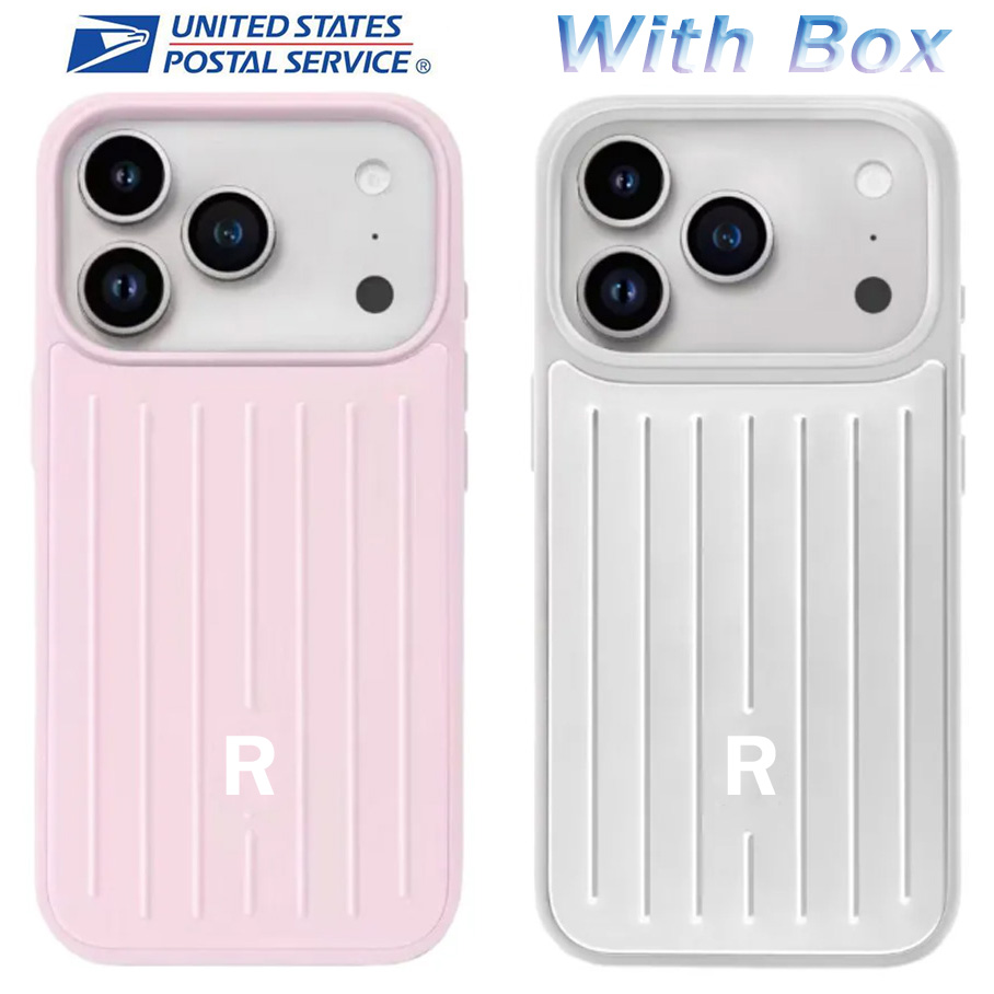 Rimo Phone Case Suitcase Designer iPhone Case for Apple iPhone 17 Pro Max 16 15 14 13 Polycarbonate Aluminum Alloy MagSafe Weave Back Cover RIM Phone Cases With box