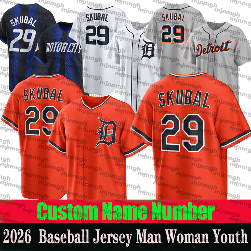 Detroitcity Tigers jersey Tarik Skubal Riley Greene #28 Baez Spencer #8 Matt Vierling #46 Candelario #19 Paredes #34 Rogers Baseball Jerseys