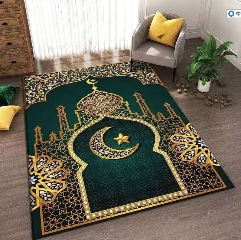 Islam Muslim Prayer Mat Living Room Decor Anti-slip Carpets Bedroom Bedside Soft Rug Entrance Doormat Machine Washable Carpet H260226