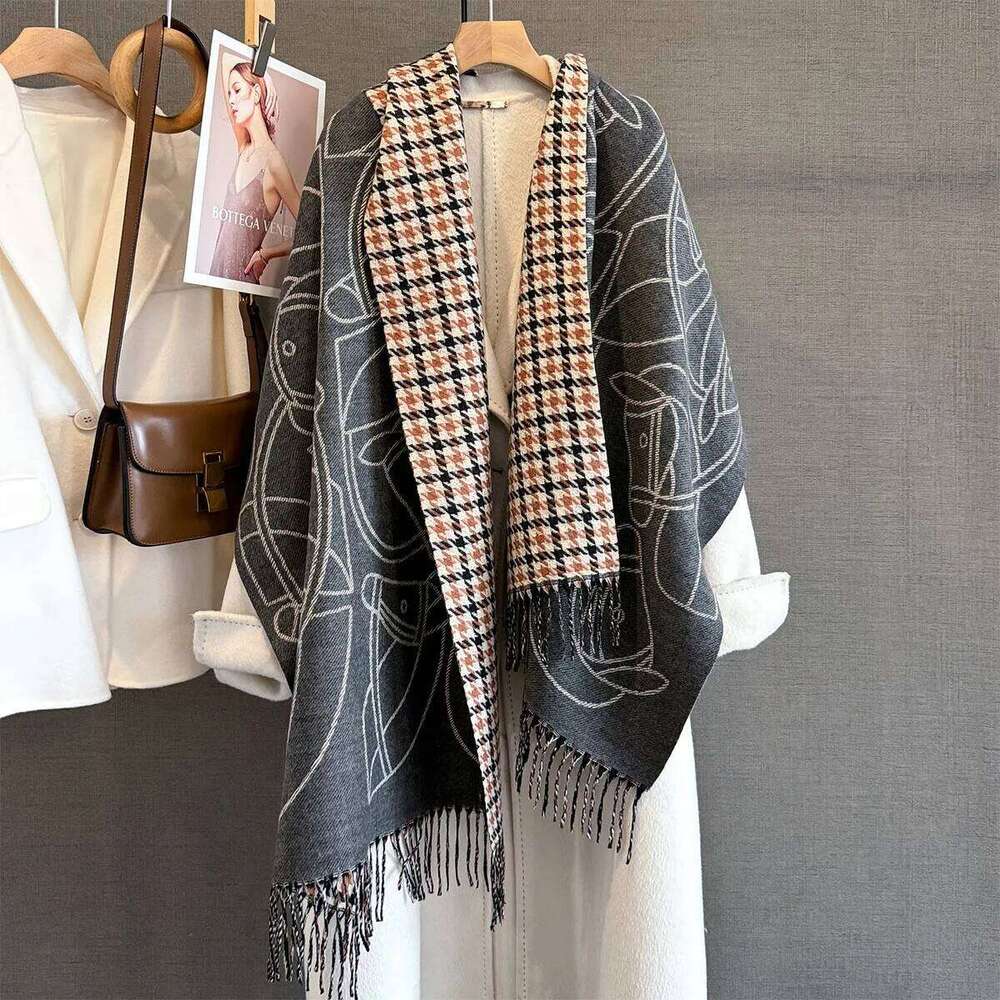 Long Tassels Winter Cashmere Scarf Women Luxury Horse Print Female Shawl Wrap Scarves Lady Thick Warm Blanket Echarpe Pashmina Z260226