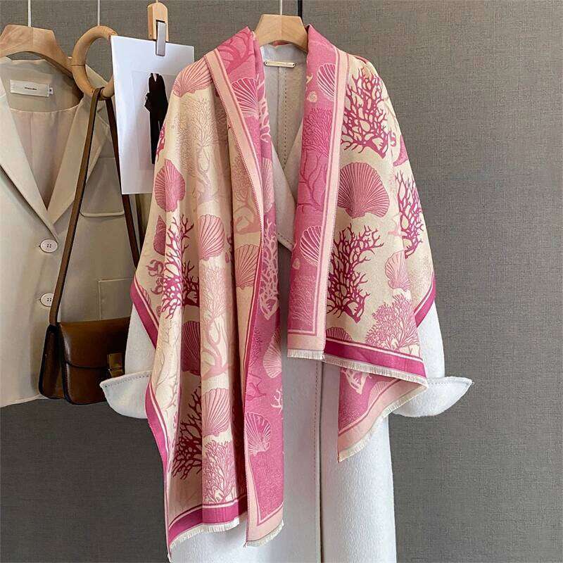 2025 Design Floral Printed Cashmere Scarf Women Winter Pashmina Shawls And Wraps Thick Warm Bufanda Stoles Blanket Luxury Z260226