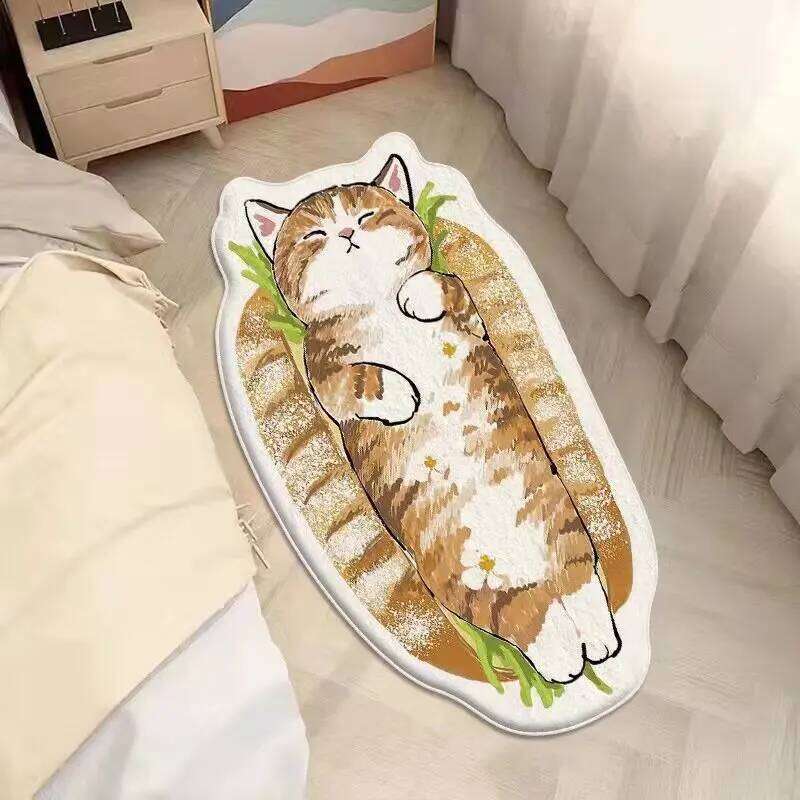 Faux Cashmere Cute Cartoon Pet Carpet Home Bedroom Bedside Decorative Floor Mat Anti-slip Dirty Resistant Machine Washable Rug H260227 - view 4