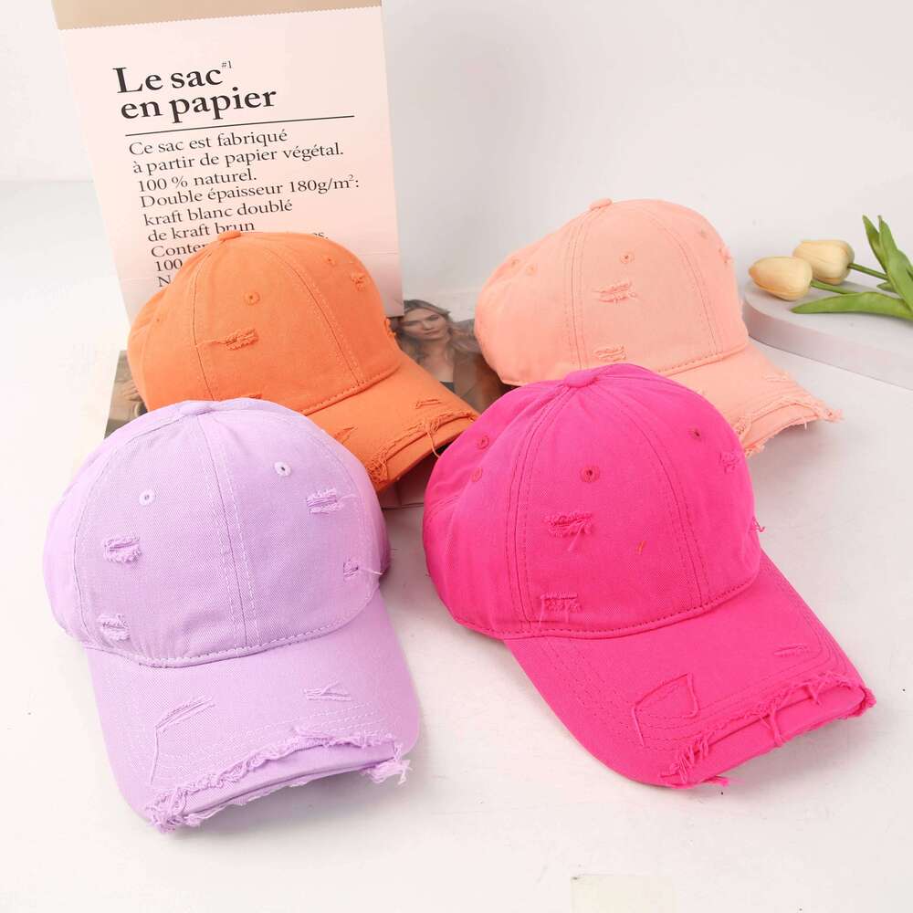 Hot Sale Washed Cotton Retro Distressed style High Quality Baseball Women Dopamine Cap Outdoor Hats Z260226