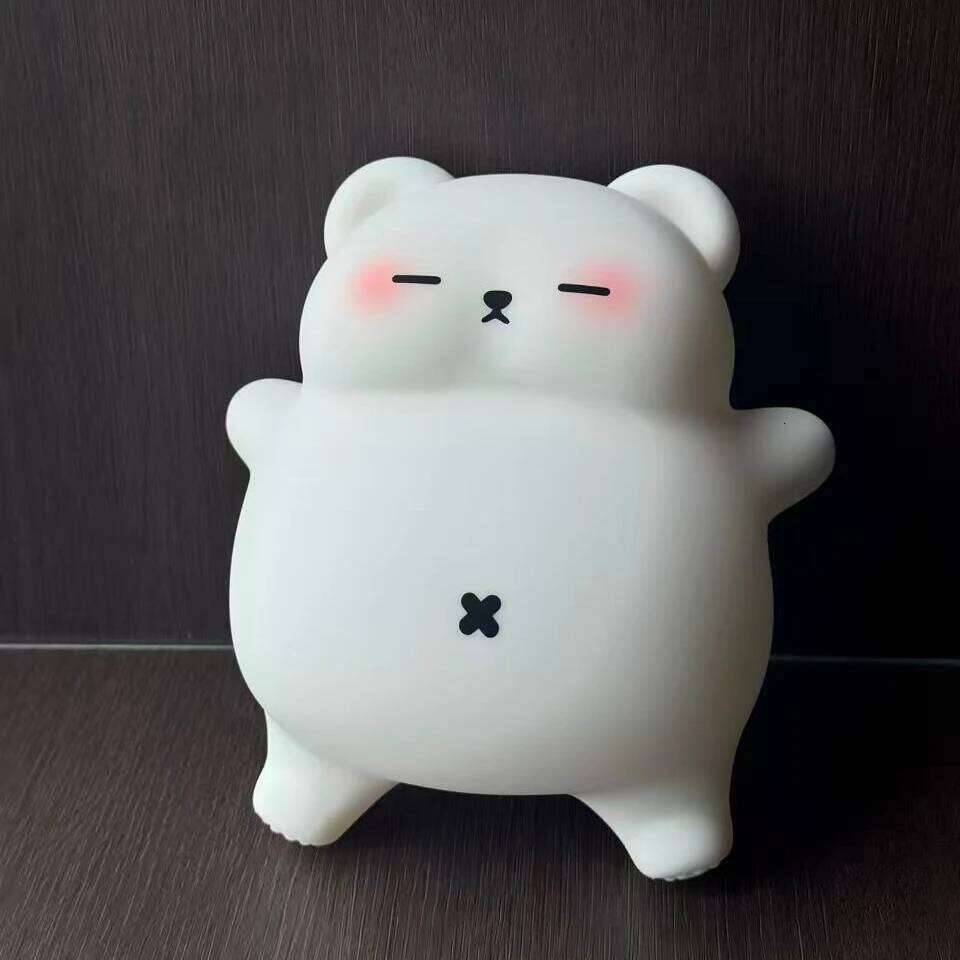 Big White Bear Silicone Sleep Lamp A070 Cute Snoring Night Light 3 Brightness Levels Timer USB Type-C Rechargeable Kids Gift Z260227