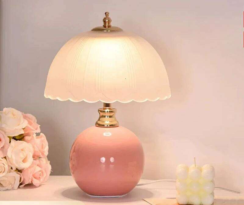 Luxury Cream Table Lamp Creative Atmosphere Night Light for Bedroom Nightstand USB Plug Z260227