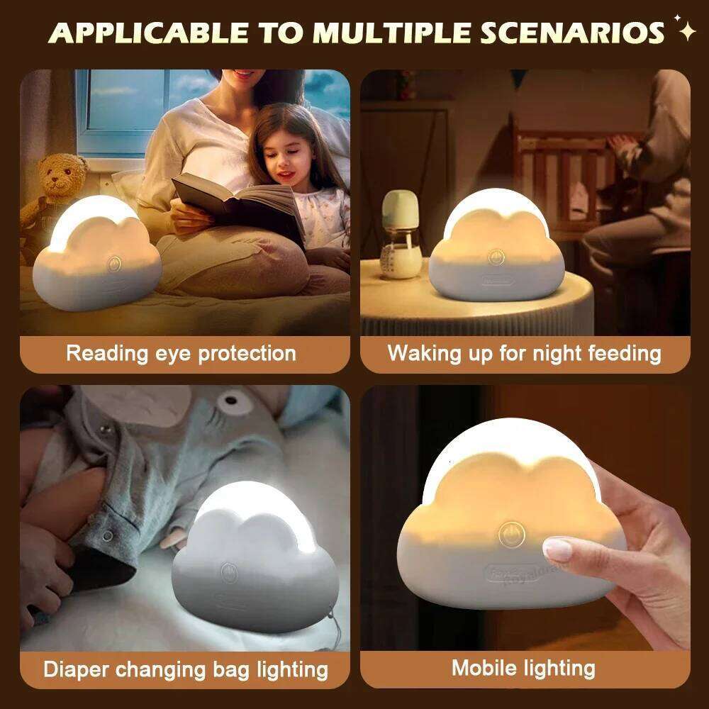 Hot Sales Cute Mini USB Wireless Adorable Cloud Shape LED Night Light For Bedroom Baby Children Creative Gift Z260227