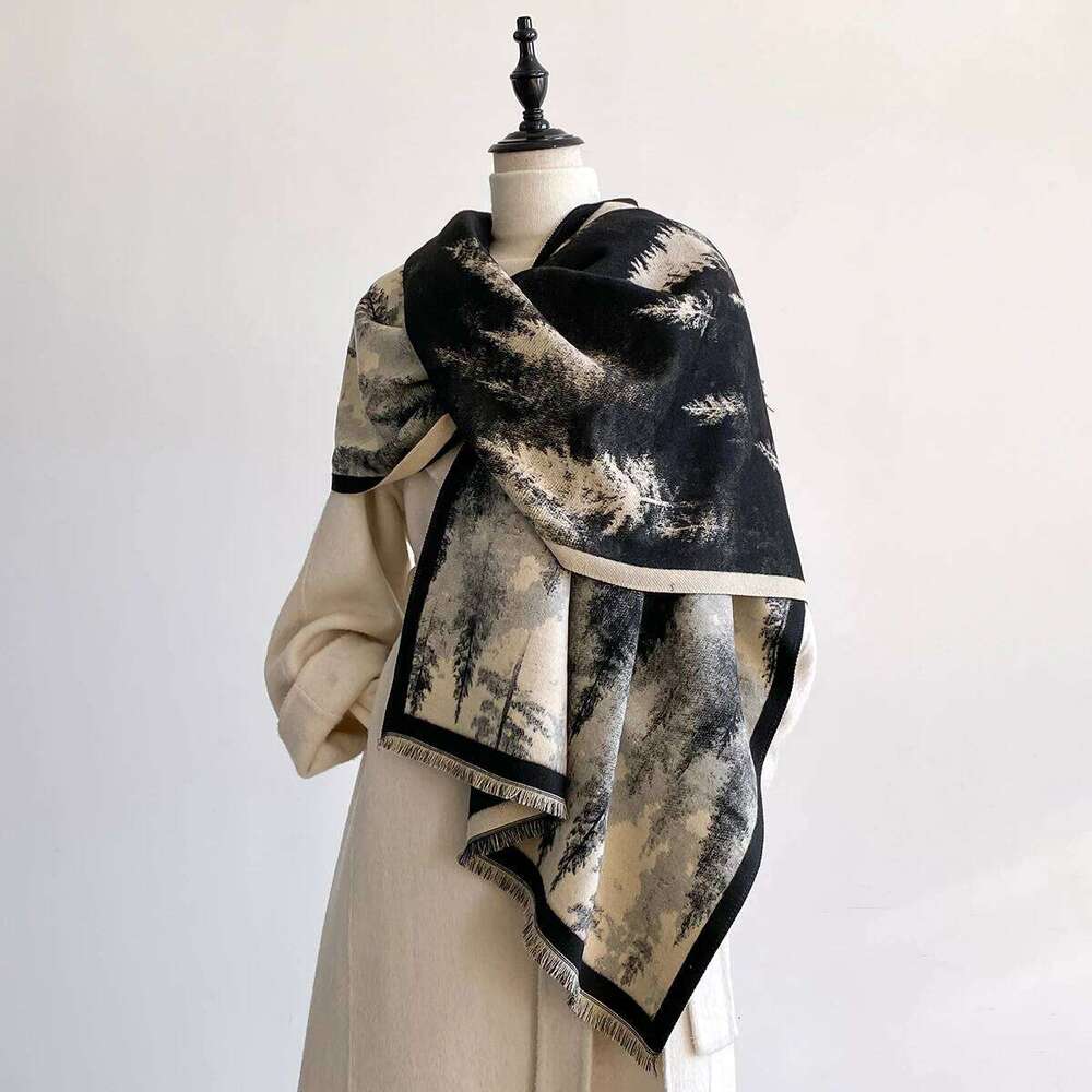 2025 New Luxury Design Winter Two-Sided Cashmere Print Scarves High Quality Women Thicken Wrap Shawl Ladies Brand Pashmina Scarf Z260226