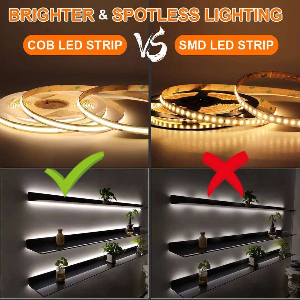 5M 10M 12V 24V COB Strip Flexible Ribbon Light Dimmable Room Decor LED Tape 2700K 3000K 4000K 6000K 8mm Z260226