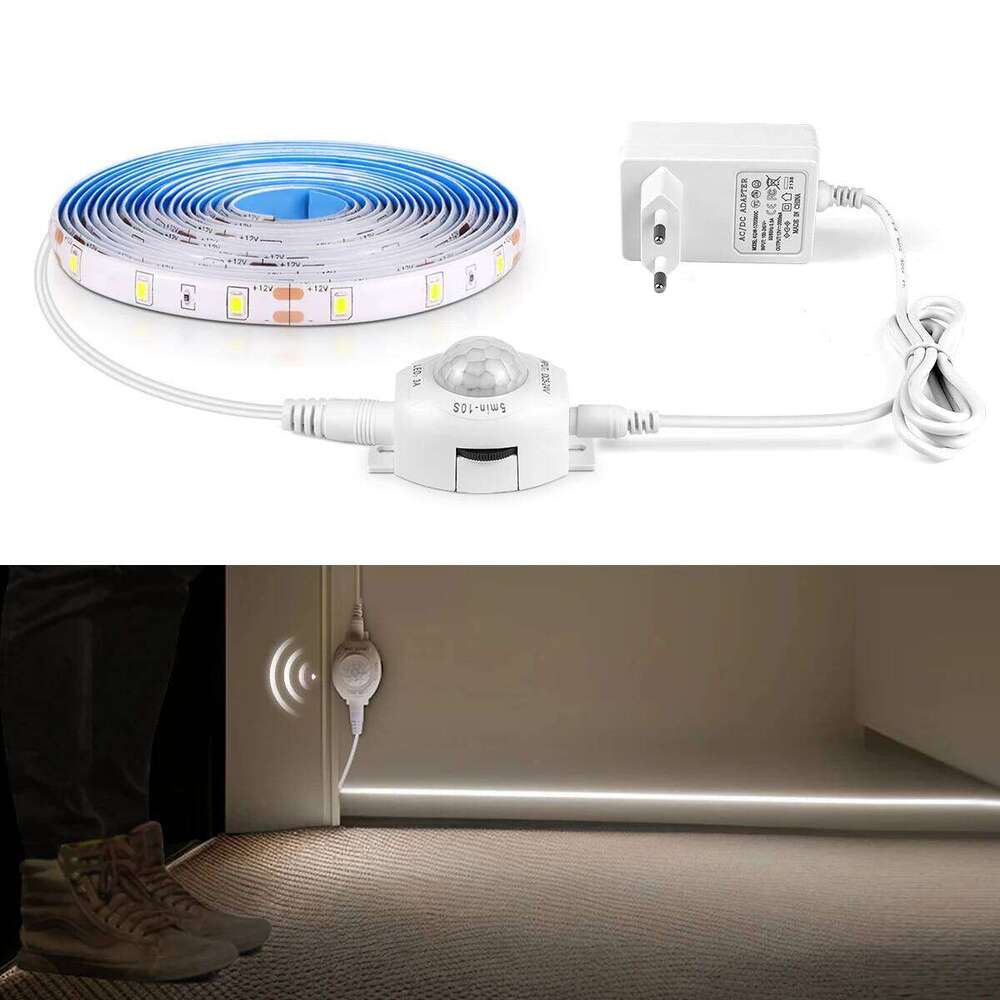 Smart Motion Sensor Under Cabinet Lights Induction ON OFF LED Strip For Kitchen Bed Staircase Wardrobe Emergency Night Lamp Z260226