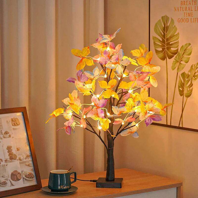 Tabletop Bonsai Lights Butterfly Tree Lamp DIY Decorative LED Night Light for Gift Party Holiday Camping Summer Home Decor Z260227